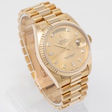 1986 Rolex Day-Date 36 18038 Gold Watch - Champagne Diamond, President - Pre-... 7
