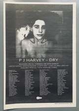 PJ HARVEY 1992 original UK POSTER ADVERT DRY Too Pure DEBUT ALBUM