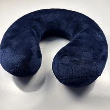 Navy Blue Plush U-Shaped Travel Neck Pillow Soft Cushion for Airplane or Car