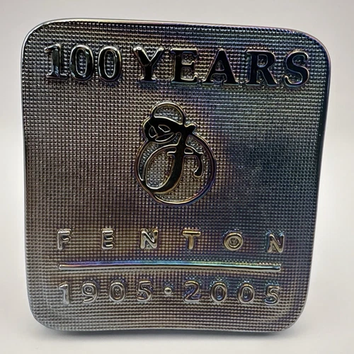 FENTON 100 Year Anniversary Iridescent Amethyst Carnival Glass Logo