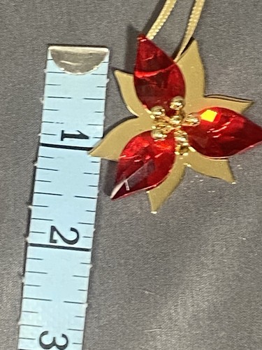 Swarovski 2014 Poinsettia Ornament Gold Toned Rare, Retired No Box - Bild 6 von 6