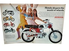 1967 Honda Motorcycles 2-Page Ad Vintage Scrambler Trail 90 Rally Print