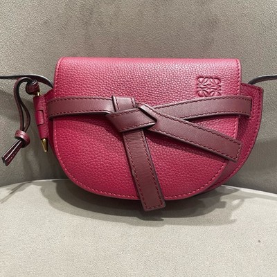 Loewe Gate Mini Saddle Bag Leather Flap Crossbody Shoulder Pink [Duties Paid]