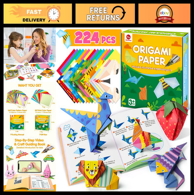 224 Sheets Origami Paper Kit for Kids 5-12, Folding Art Craft Supplies & Book, T