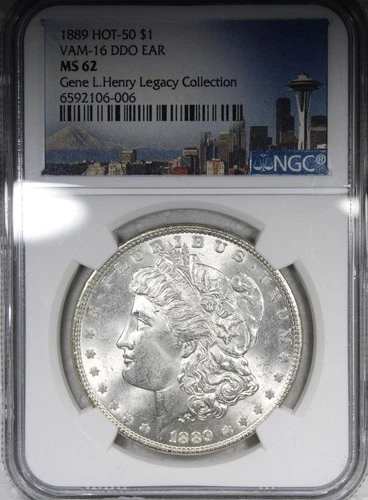 1889-P Morgan Dollar NGC MS62 HOT-50 VAM-16 DDO EAR