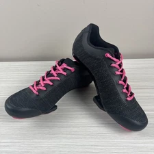 Tommaso Cycling Shoes Pista Aria Knit Black Pink Laces US Size 9 EU 40 Womens