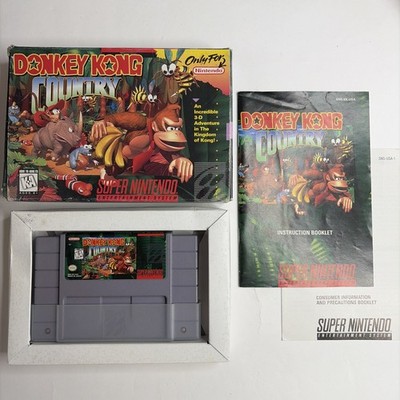 Donkey Kong Country Super Nintendo SNES In Box W Manual AUTHENTIC TESTED