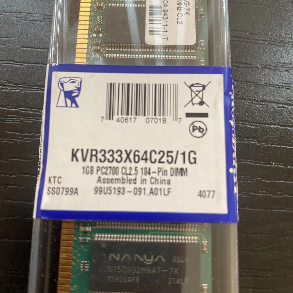 Kingston KVR33X64C25/1G 1GB DDR266MHz-CL2 Desktop RAM Memory Brand New - Image 2 of 4