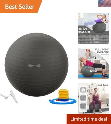 Luxury Anti-Burst Yoga Fitness Ball with Quick Pump - 2000 lbs Capacity, M Size