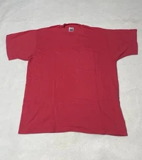 Vintage 90s Single Stitch T-Shirt Blank Pink XL Front Pocket BVD Tag USA Made