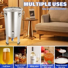 8 Gal Stainless Steel Home Brew Kettle Fermenter Set Beer Brew Bucket Fermentor