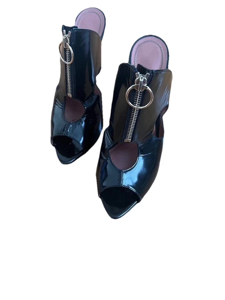 Sandalias Bally Halda Mule charol negro 9,5 hechas en Italia Foto 3 de 4