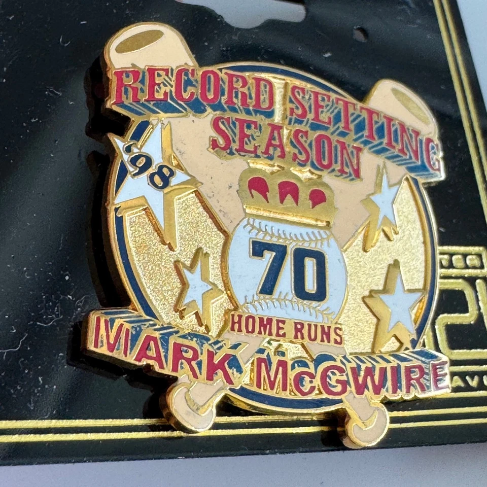 Vintage 1998 Mark McGwire 70 Home Runs Record Setting Season Enamel Lapel Pin - Image 2 of 3