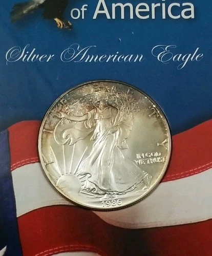 1986 American Eagle 1 oz Silver Coin Brilliant Uncirculated 86PT