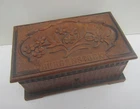 Vintage "Burgenstock" Switzerland  Wooden Carved Trinket Box