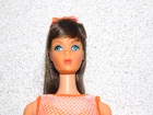Barbie:  VINTAGE Brunette 1st Issue TWIST & TURN BARBIE Doll w/Blue Eyeshadow!