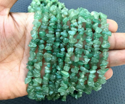AAA Quality Natural Green Aventurine Gemstone Smooth Uncut Chips Making Jewelry  - Picture 3 of 5