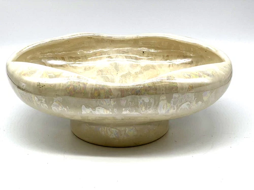 Vintage McCoy Pottery Cascade 1507 Mother of Pearl Low Centerpiece Bowl