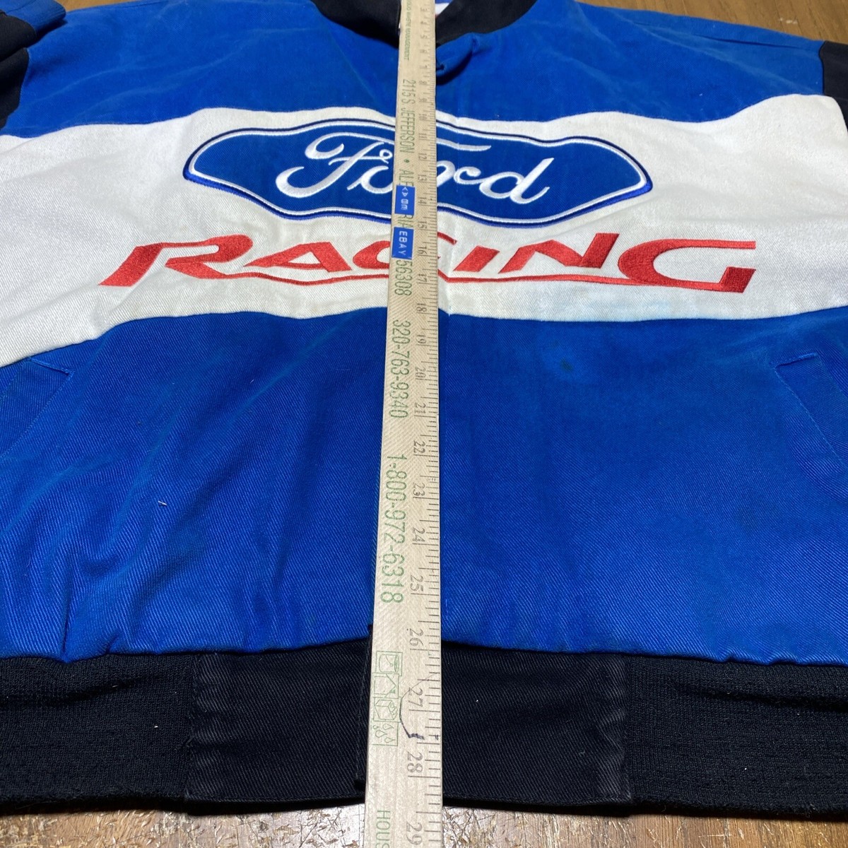 Ford Racing ジャケット ブルー challenger Vintage Ford Racing Jacket Mens L Blue Bomber Racing