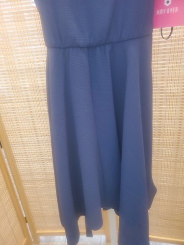 Amy Byer Dress Girls Size 12 Navy Blue Sleeveless Belt Sundress Lined Stretch - Picture 7 of 12
