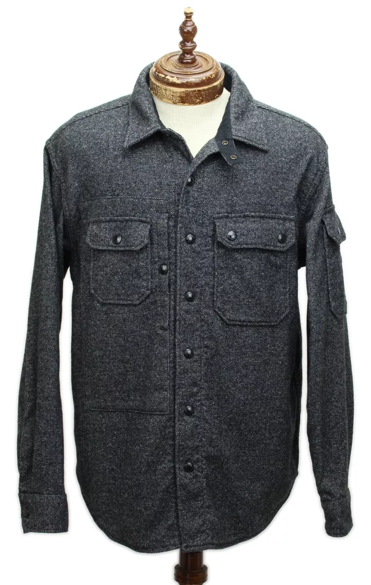 Engineered Garments F/W 19 Charcoal Homespun Wool Tweed CPO Field Shirt M  Fits L