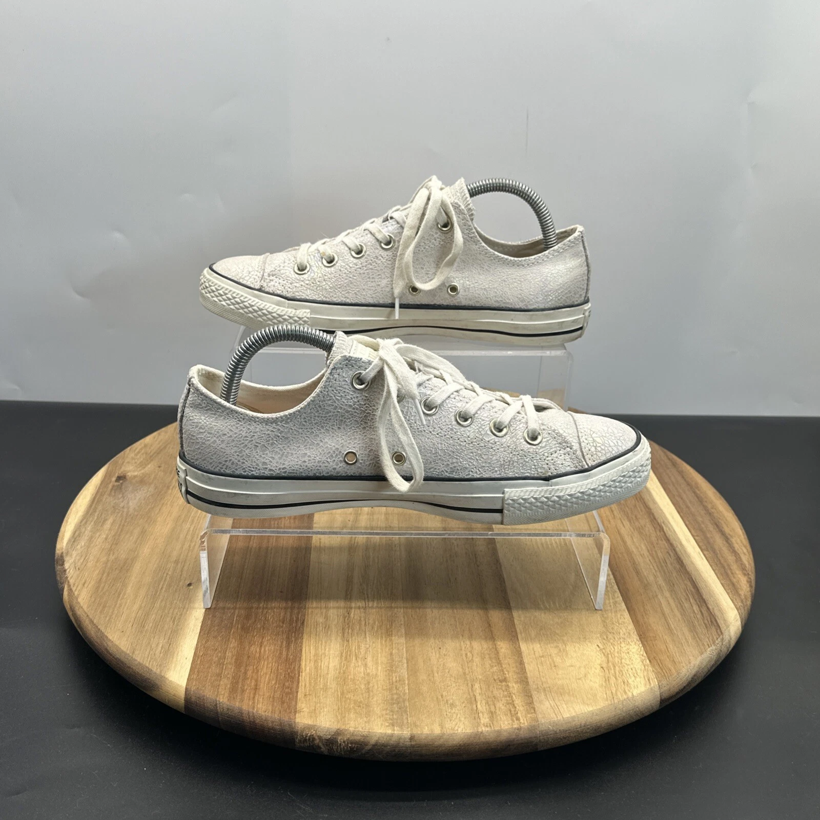 Scarpe da ginnastica Converse All Star Low OX da donna taglia 7 in pelle con lacci iridescenti