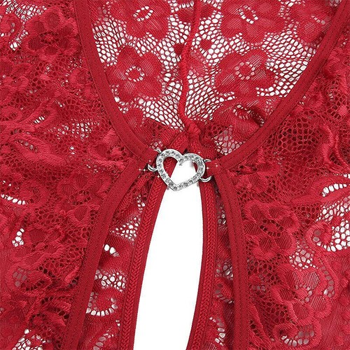 Sexy Lingerie Women Lace Crotchless Babydoll Bodysuit Nightwear Underwear Suit - Picture 20 of 33