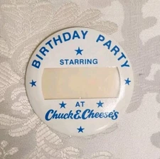 Chuck E Cheese Birthday Party Pinback Button 