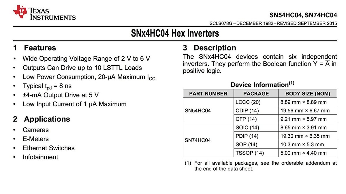 Pack Of 12 Texas Instruments SN74HC04N Hex Inverter ICs - DIP-14, 2V-6V Supply