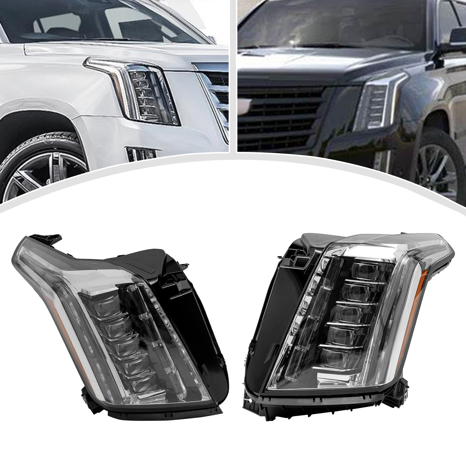 2PCS For 2015-2020 Cadillac Escalade ESV LED Headlight Headlamp Right Left Side