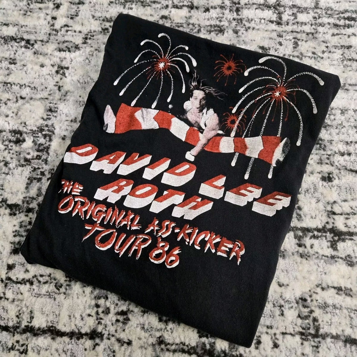 Vtg 80s David Lee Roth Shirt 1986 Eat Em and Smile Tour Band Tee