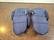 Thinsulate Kids Winter Mittens Navy Blue Cold Weather Snow Gloves Hook  Loop