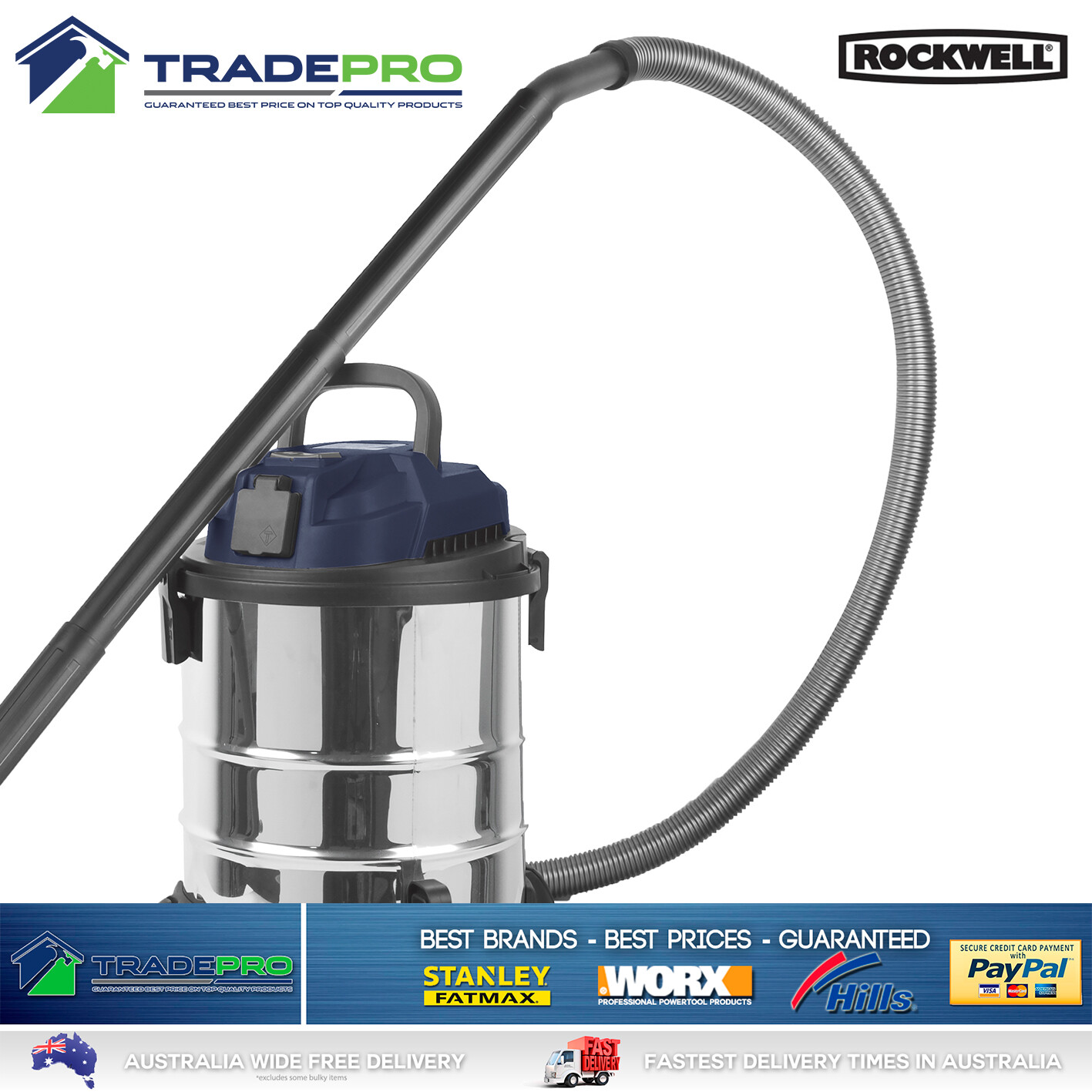 Vacuum Cleaner Wet & Dry Commercial Work Shop 1200W Kit 20L Shop Pro Vac Set - Picture 4 of 6