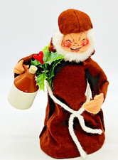 Annalee Friar Monk Wine Jug Holly Leaves Tree Topper Made in USA