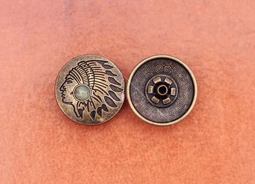 20x Brass Indian Head Leathercraft Turquoise Snap Button Closures Connector - Picture 47 of 55