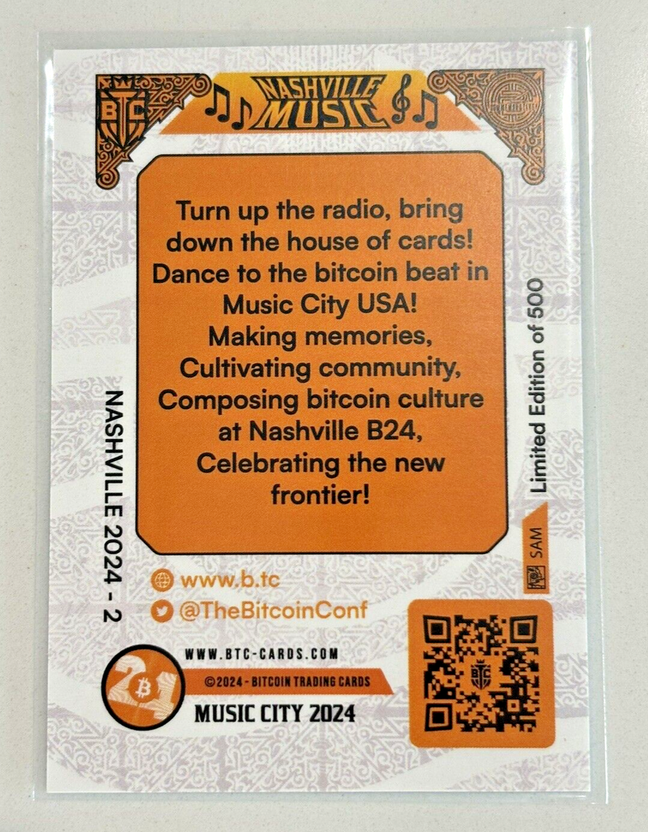 2024 Bitcoin Trading Cards, Nashville Music, Music City 2024, LIMITED EDIT.  /500 | eBay
