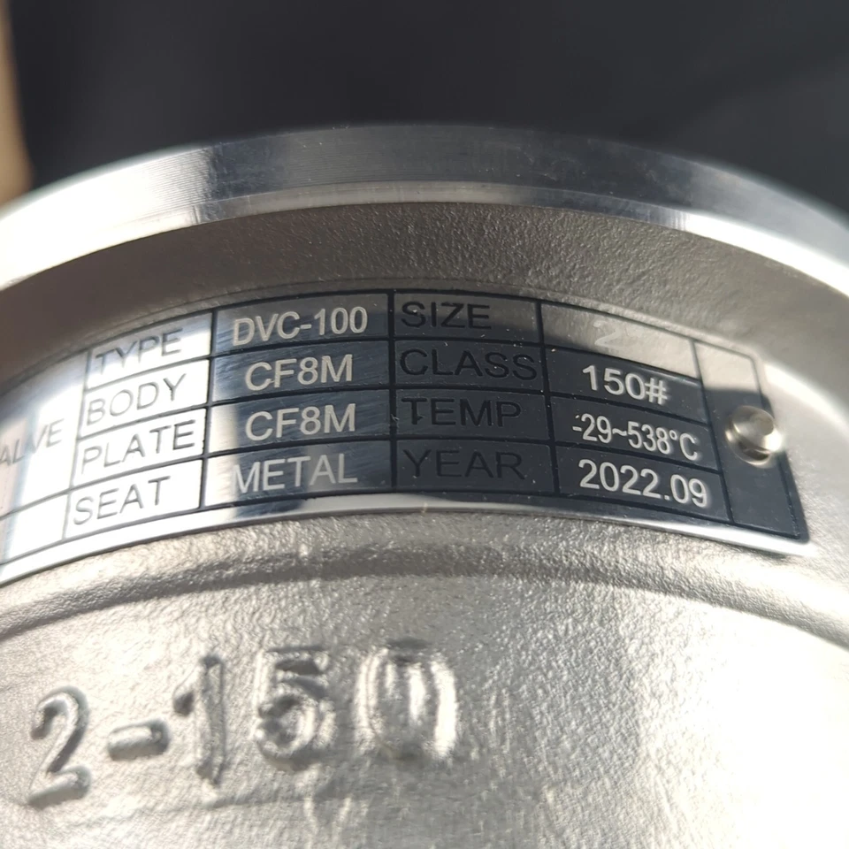 Válvula maestra genuina DVC-100 tipo oblea válvula de retención 2" CF8M cuerpo asiento de metal 150# Foto 3 de 4