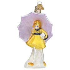 Old World Christmas MORTON UMBRELLA GIRL (10247) Glass Ornament w/OWC Box