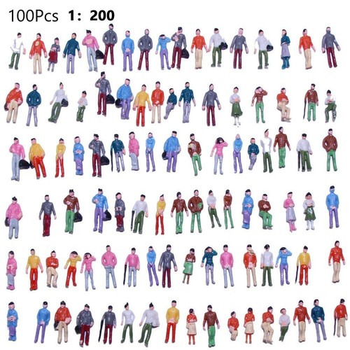 Pack de 100 Muñecas Pintadas Escala 1:200 Hombre De Pie Miniatura Pasajero - - Imagen 5 de 9