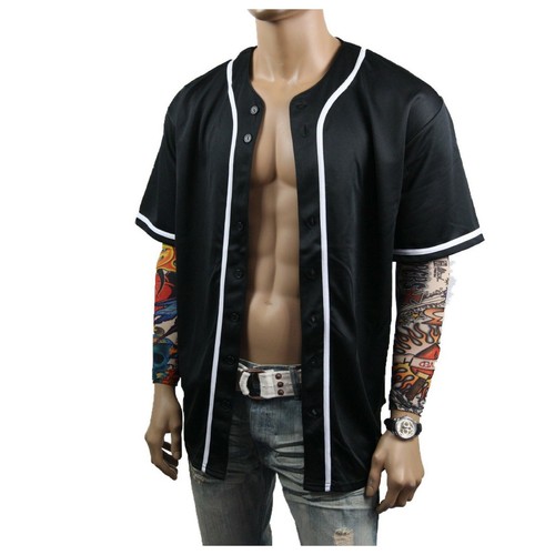 Mens Baseball Jersey Raglan Stripe Sports Uniform Team Hipster Tee Casual S-3X - 第 113/155 張圖片