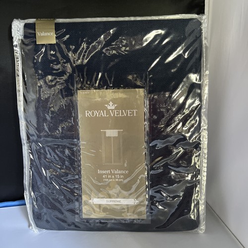 JCP, Royal Velvet Insert Valance, Supreme, 41"x15" Dress Blue, Window