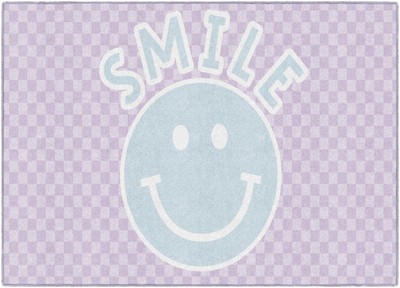 Flagship Carpets Schoolgirl Style Smiley on Lavender Checkerboard Educational...