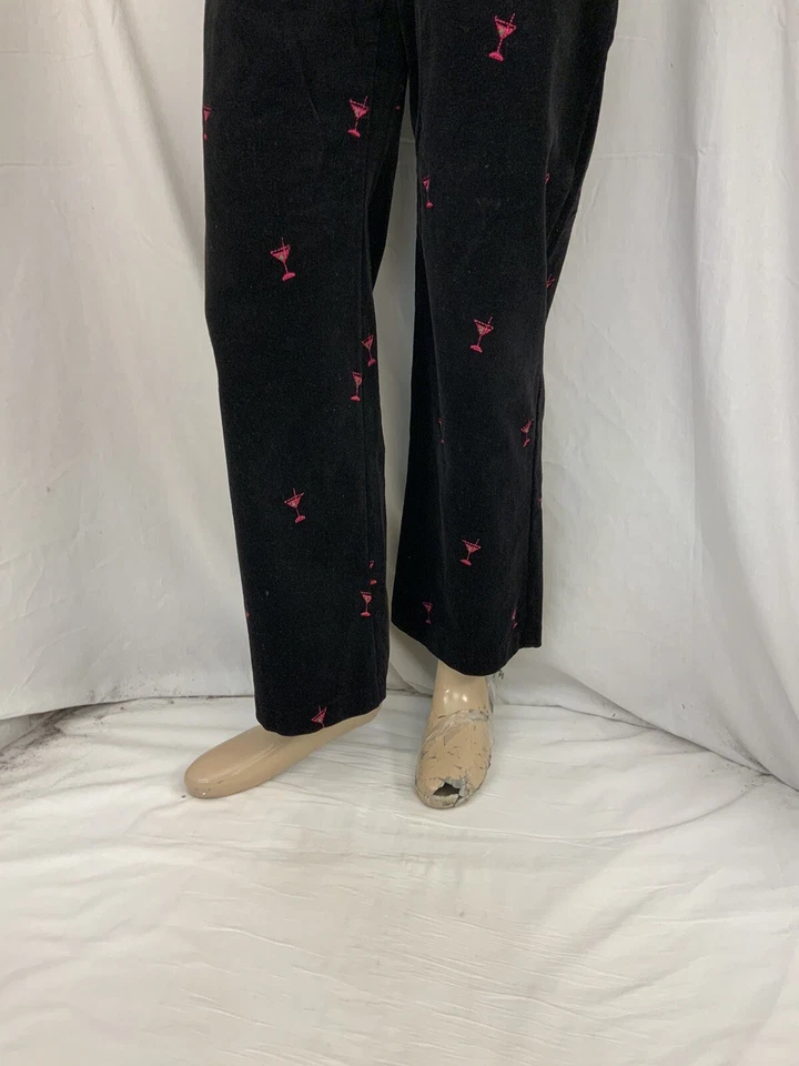 Pantalones Kate Hill Martini 8P Negro Cóctel Fiesta Pana Algodón YGI N2-505 Foto 4 de 4