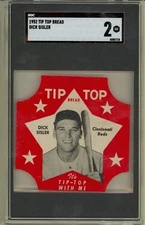 1952 TIP TOP BREAD Dick Sisler Cininnati Reds SGC 2