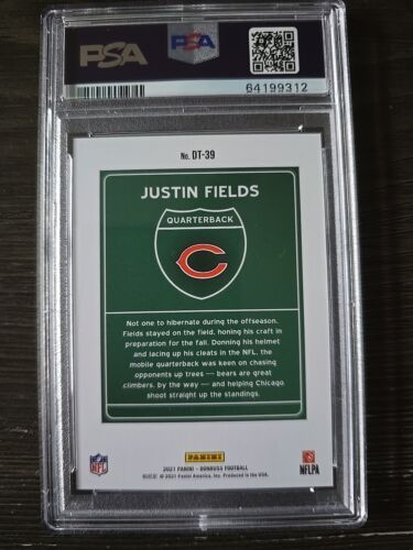 2021 Donruss JUSTIN FIELDS Rookie Downtown PSA 9 SSP RARER than Optic. - Picture 2 of 2