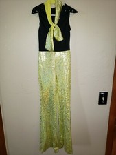 COSTUME GALLERY GIRLS DANCE 1 PC UNITARD sparkly silver black yellow medium TIE