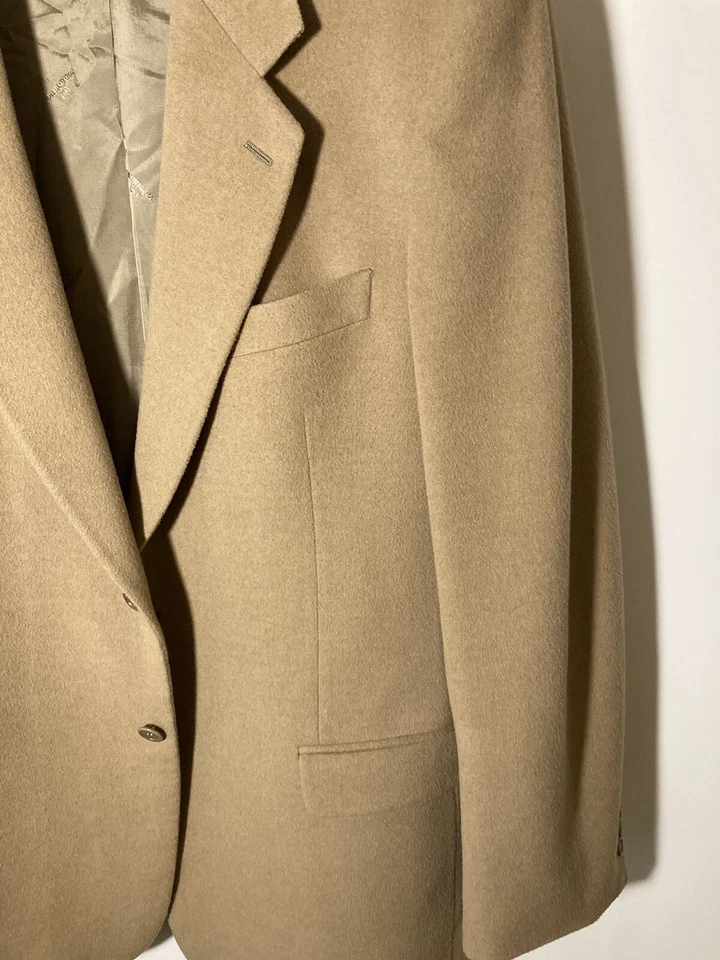 Valentino Mens Size 44L Vintage 1990’s 100% Camel Hair Blazer Sports Jacket - Image 4 of 4