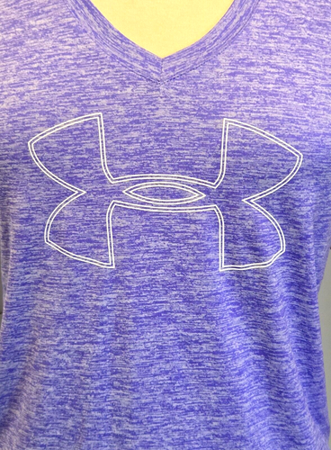 Lila Under Armour Damen T-Shirt - Gr. S - V-Ausschnitt - Bild 2 von 6