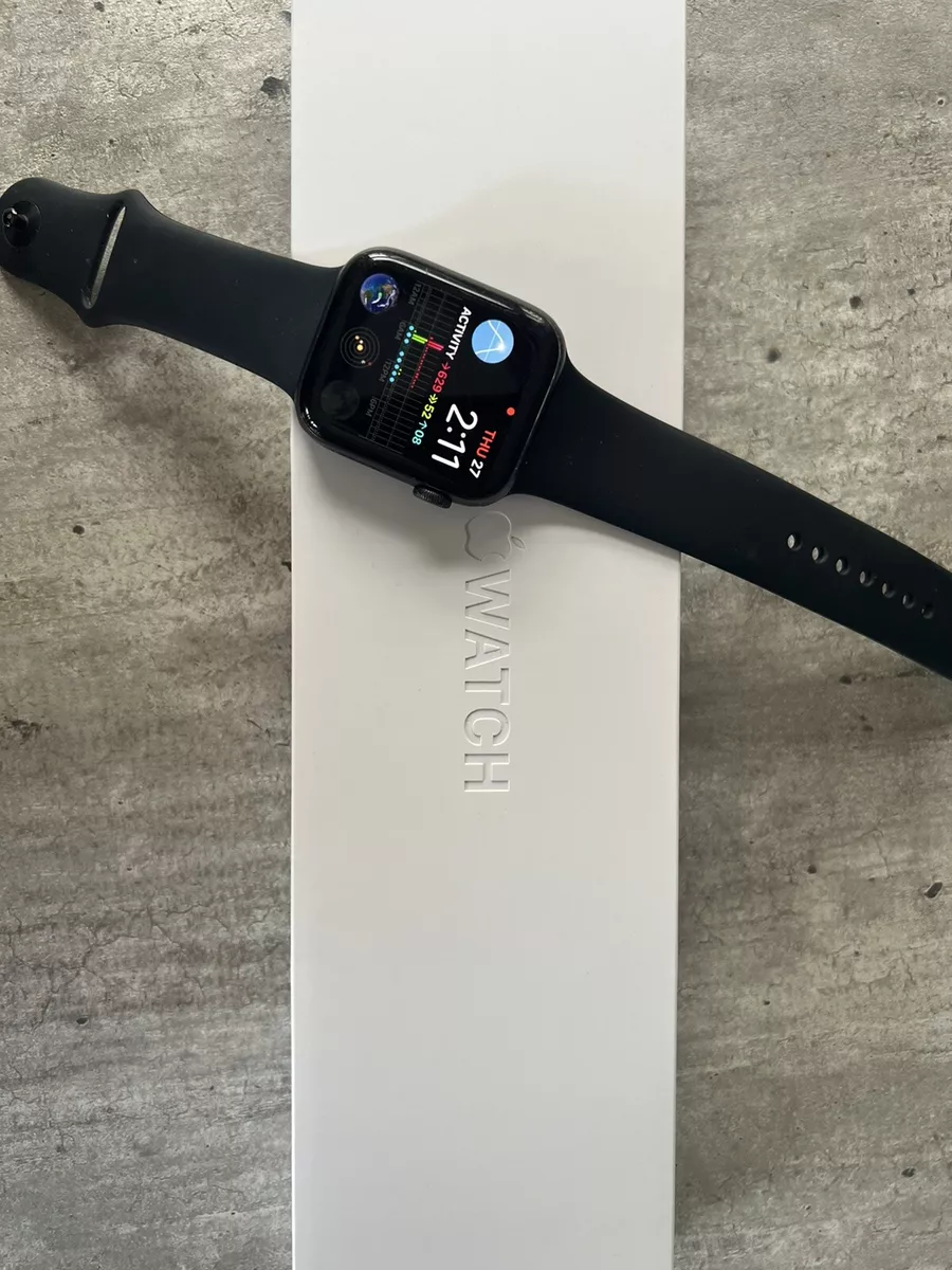 Apple Watch Series 6 44mm Space Gray Aluminum Case with Black Sport Band -...