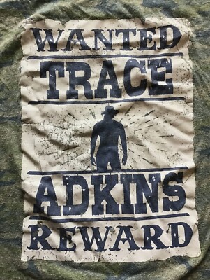 Trace Adkins Wanted Poster T-Shirt, Gray Camouflage, Size 2XL